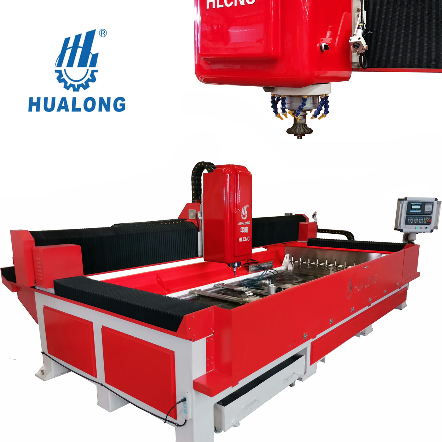 Machine de polissage automatique HLCNC-1308/3319 de bord de pierre de 3 axes de rendement élevé