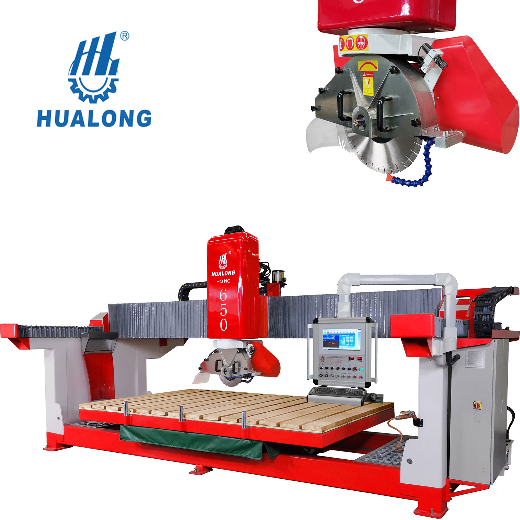Hualong HSNC-650 Machine de découpe de pierre de pont CNC à 3 axes adaptée au traitement de comptoir avec évier.coupe de dalles de pierre à la taille de la machine