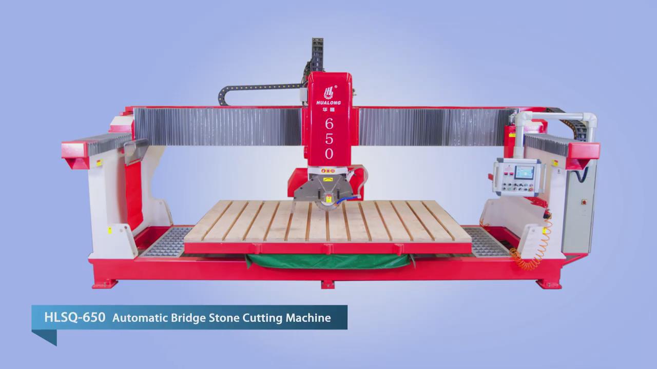 Hualong HLSQ-650 machine de découpe de dalle laser de granit de marbre de machine de découpe de pierre de pont automatique à vendre